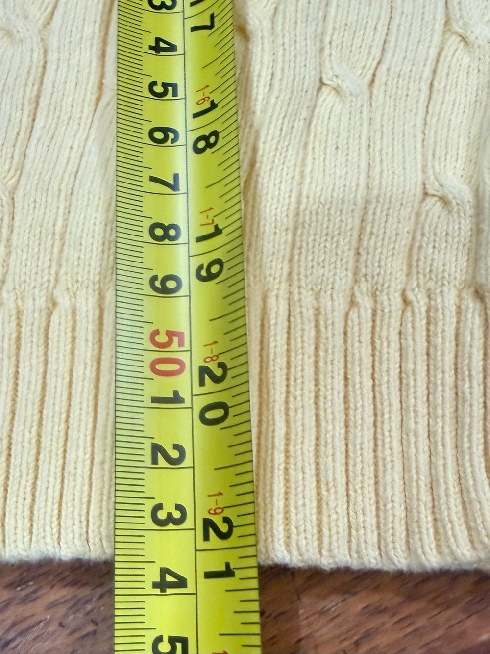 IZOD 100% Cotton Pastel Yellow Preppy Cable Knit Sweater Large - Picture 10 of 10